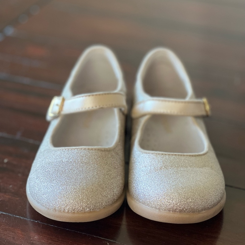 L’Amour Glitter Gold Champagne Girls’ Shoes - Size 11